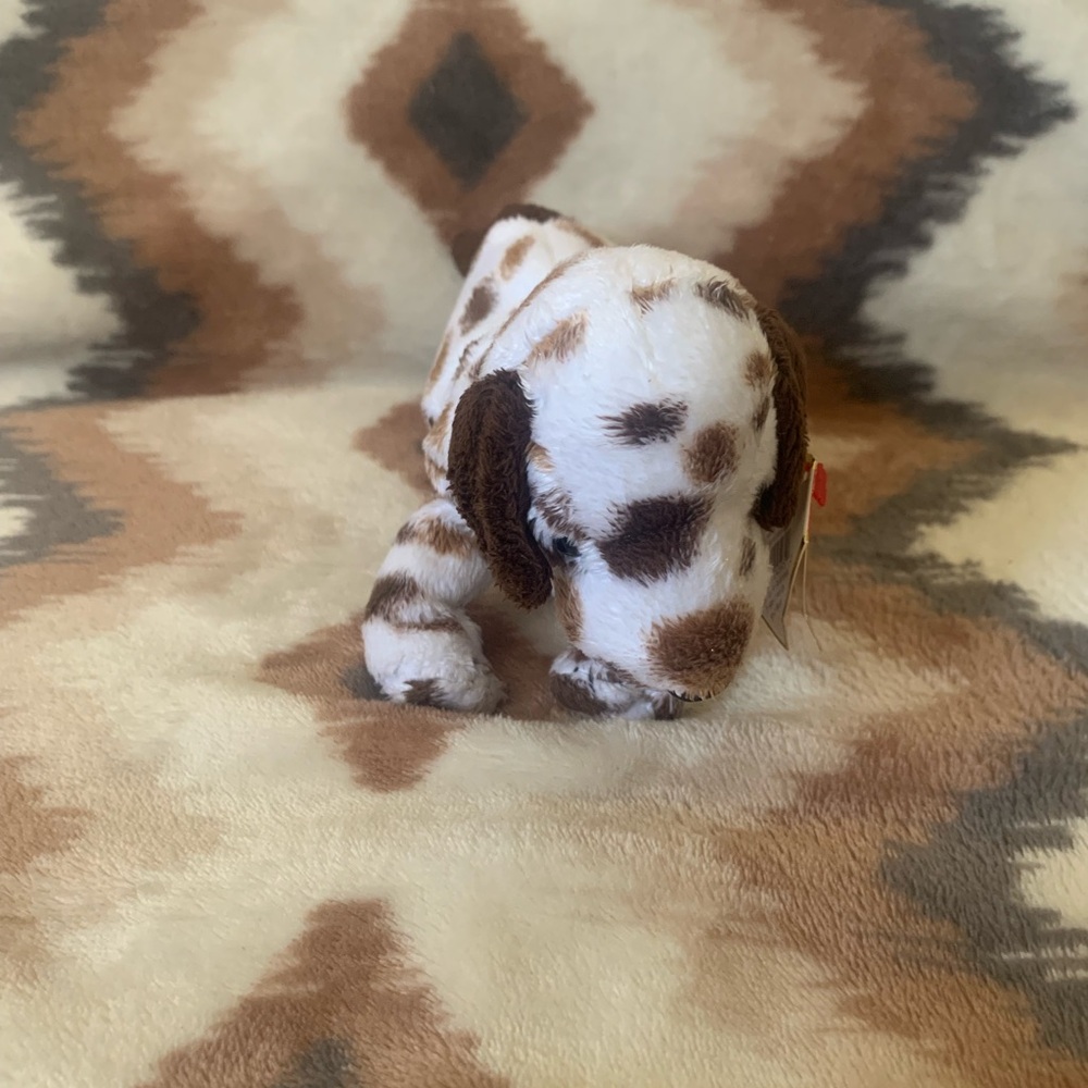 Ty Beanie Babies BO Dalmatian Brown Spots Dog Stuffed Animal Toy